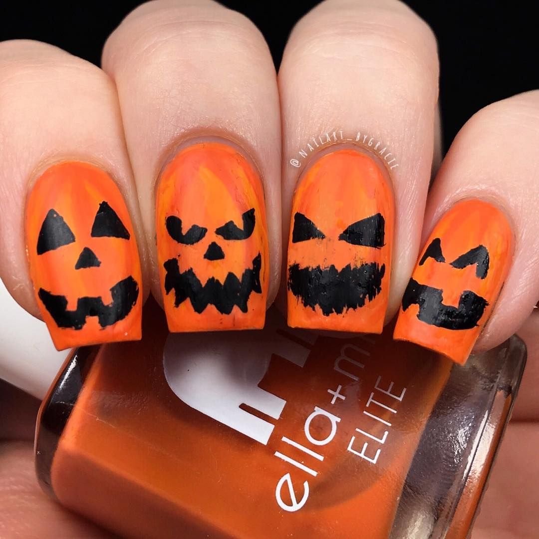 Jack O Lantern Nail Art