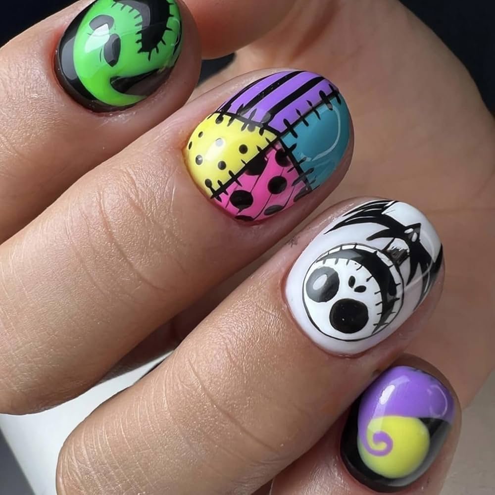 Nightmare Before Christmas Nail Art